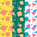 멤피스 화려한 패턴 세트 | 무료 벡터