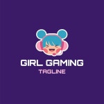 현대 소녀 게임 로고 템플릿 | 무료 벡터