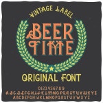 beer time이라는 원래 레이블 서체 | 무료 벡터 
