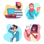 문화 활동 디자인을하는 사람들 | 무료 벡터