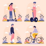 전기 수송을 운전하는 사람들 | 무료 벡터