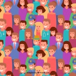 평면 디자인 사람들 패턴 | 무료 벡터