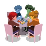 루도 게임을하는 사람들 | 무료 벡터