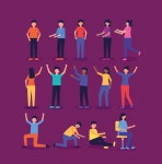 사람들이 팀워크 평면 디자인 이미지 | 무료 벡터