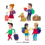 People traveling collection | Free Vector
