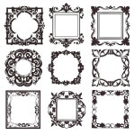9개의 장식적인 장식 프레임 세트 | 무료 벡터