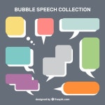 평면 디자인에 색된 연설 거품의 설정 | 무료 벡터