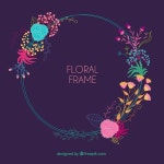 Free Vector | Spring floral frame in flat style