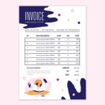 수의 진료소 송장 템플릿 | 무료 벡터
