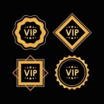 Free Vector | Vip golden four frames