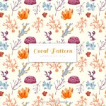 수채화 산호 패턴 | 무료 벡터