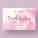 수채화 얼룩으로 청첩장 | 무료 벡터