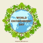 나무와 세계 환경의 날 배경 | 무료 벡터