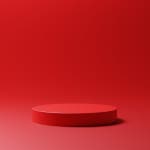 3d solid red podium for products | Premium Photo