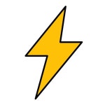 Thunderbolt icon illustration | Free Vector