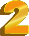 Illustration of a number 2 with shadow on a white background | Premium Vector