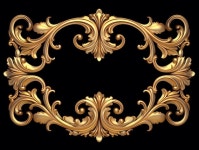 바로크 양식의 터 황금 장식 디자인에 대한 황금 요소 | 프리미엄 벡터