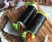 김밥 김밥 수제 | 프리미엄 사진
