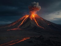 화산에서 폭발하는 화산 | 프리미엄 사진