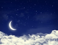 흰색 초승달이 있는 미적 배경 | 무료 사진