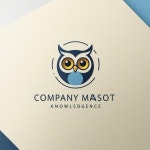 모노 라인 스타일 로고 디자인 요소 프리미엄 벡터와 올빼미 로고 | 프리미엄 벡터