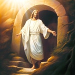 빈 무덤 에서 예수 그리스도 의 부활 | 프리미엄 AI 생성 이미지