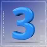 3d rendering of number 3 | Premium PSD