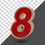 3d 8 숫자 | 프리미엄 PSD 파일