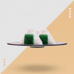 로우 폴리 오니기리 3D 렌더링 | 프리미엄 PSD 파일