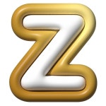 3d font gold 2 z | Premium PSD