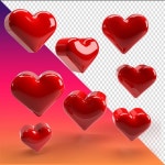3d 마음 3d 사랑 3d 좋아 | 프리미엄 PSD 파일