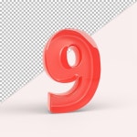 3d 렌더링 번호 9 | 프리미엄 PSD 파일