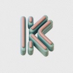 Premium PSD | 3d illustration of alphabets characters in disco style