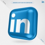 3D Linkedin 앱 회전 | 프리미엄 PSD 파일