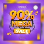 Premium PSD | Golden number 2 3d render