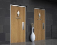 공중 화장실 wc 남녀 방문자 입구 | 무료 벡터