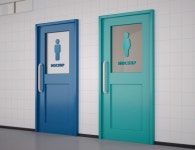 공중 화장실 wc 남녀 방문자 입구 | 무료 벡터