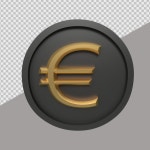 3d 렌더링 통화 유로 | 프리미엄 PSD 파일