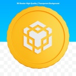 Premium PSD | 3d rendering front coin bnb