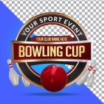 Bowling badge. | Premium Vector