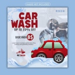 만화 웃는 세차 마스코트 | 프리미엄 벡터