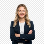 팔을 넘어 야외에서 포즈 웃는 사업가 공간을 복사 | 무료 사진