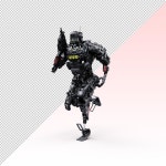 사이버 크 메카 로 헤드 (Cybernetic Marvel Realistic 3D Render of Cyberpunk Mecha Robot Head without Background) 의 리얼리즘 3D... 