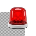 투명한 배경에 분리 된 빨간 비상 불빛 | 프리미엄 AI 생성 PSD
