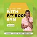 Premium PSD | Fresh mango modern sports gym instagram post