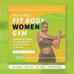 Premium PSD | Fresh mango modern sports gym instagram post