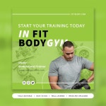 Premium PSD | Fresh mango modern sports gym instagram post