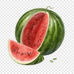 코코넛과 수박 수채화 여름 배경 | 무료 벡터