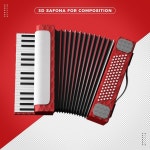 투명 한 배경 에 고립 된 아코디언 | 프리미엄 AI 생성 PSD