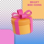 E-commerce 3d icon set gift | Premium PSD